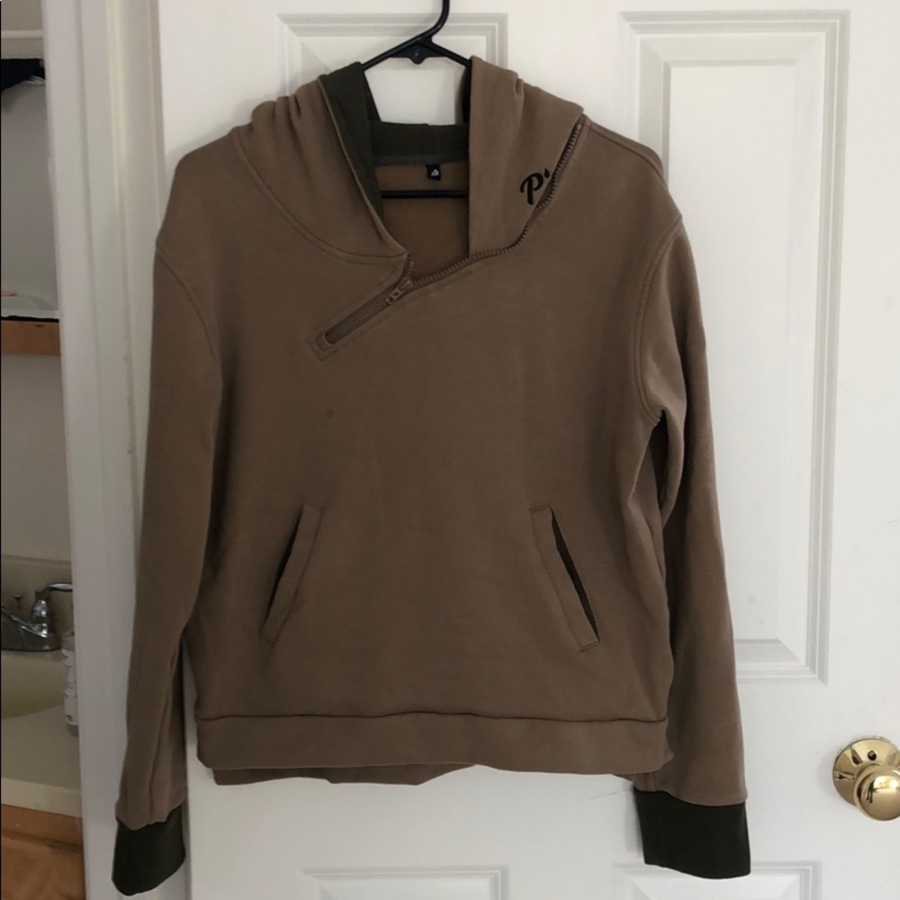 p’tula meghan distinct top army green w/side zip